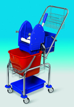 Úklidový vozík CLAROL Van 1x17 l s kbelíkem 5 l, držákem a košíkem na vodítko