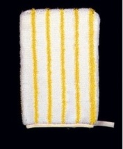 Rukavice mikrovláknová bílá se žlutými kartáčovými proužky
