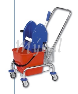 Úklidový vozík CLAROL 1x17 l s košíkem se zadním úchytem