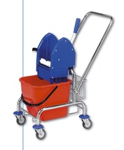 Úklidový vozík CLAROL 1x17 l s košíkem se zadním úchytem