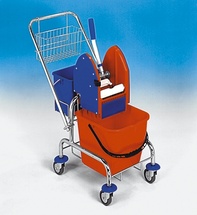 Úklidový vozík CLAROL 1x17 PLUS košík na vodítko, držák s 6 l kbelíkem