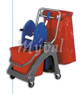 Úklidový vozík plastový 1x25 l s držákem pytle 70 l