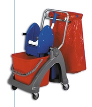 Úklidový vozík plastový 1x25 l s držákem pytle 70 l