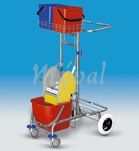 Úklidový vozík Jepy L, provedení s drátěným košem