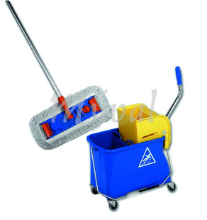 MOPSET plastový vozík s držákem mopu Flipper, bavlněným mopem a tyčí Alu