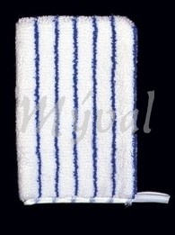 Rukavice mikrovláknová bílá s modrými kartáčovými proužky