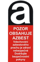 Varování ''Pozor obsahuje azbest''.
