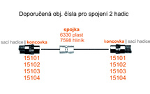 Potřebujete-li spojit 2 sací hadice Wap nebo Nilfisk.